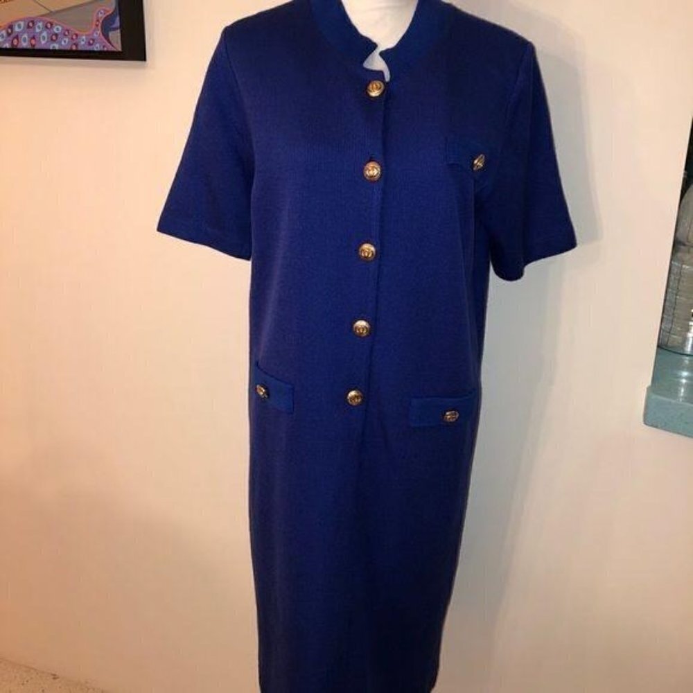Collectibles Seattle Dress Womens Blue Knit Short Sleeve Flat Collar Acrylic - Picture 10 of 10